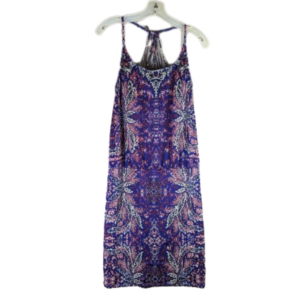 ATHLETA Mini Dress Multicolor Halter Back Strappy Adjustable Stretch Size M